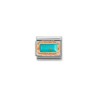 Classic Rose Gold Turquoise Rich Baguette Sparkly & Stones Charms