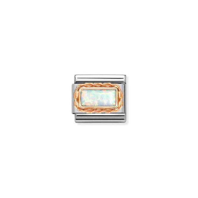 Classic Rose Gold White Opal Rich Baguette Sparkly & Stones Charms