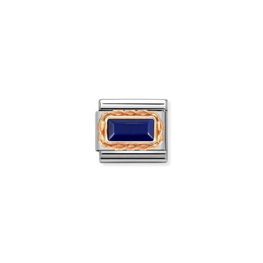 Classic Rose Gold Lapis Rich Baguette Sparkly & Stones Charms