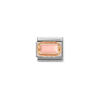 Classic Rose Gold Pink Coral Rich Baguette Sparkly & Stones Charms