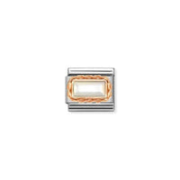 Classic Rose Gold White Mother Of Pearl Rich Baguette Sparkly & Stones Charms