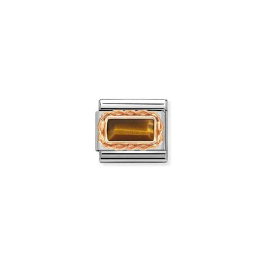 Classic Rose Gold Tiger Eye Rich Baguette Sparkly & Stones Charms