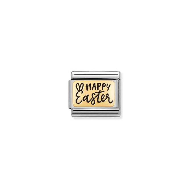 Classic Gold and Enamel Engraved Happy Easter Faith & Religion Charms