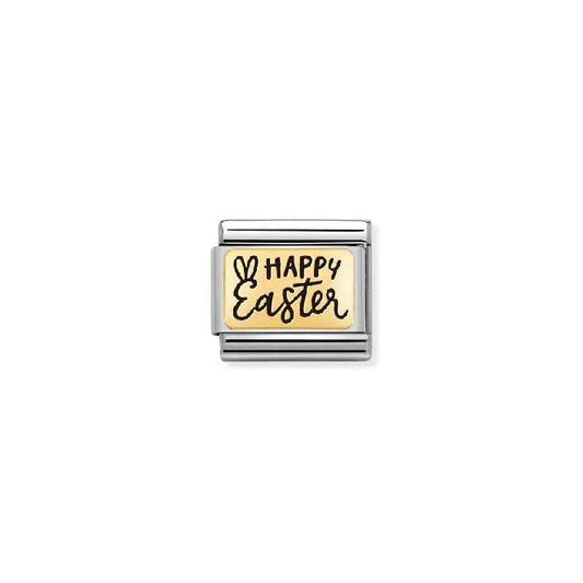 Nomination Classic Gold and Enamel Engraved Happy Easter Faith & Religion Charm