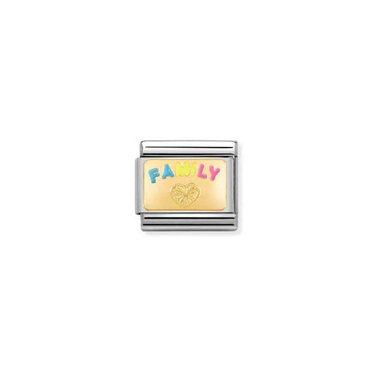 Classic Gold and Enamel Rainbow Family Plate Family & Friends Charms