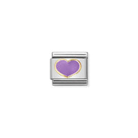 Classic Gold and Enamel Lilac Heart Love & Hearts Charms