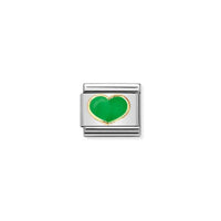 Classic Gold and Enamel Green Apple Heart Love & Hearts Charms