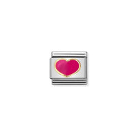 Classic Gold and Enamel Fuchsia Heart Love & Hearts Charms
