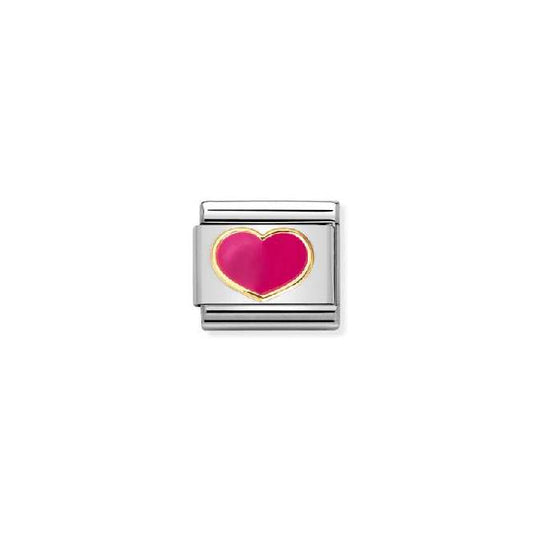 Classic Gold and Enamel Fuchsia Heart Love & Hearts Charms