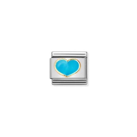 Classic Gold and Enamel Turquoise Heart Love & Hearts Charms