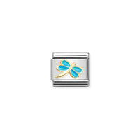 Classic Gold and Enamel Turquoise Dragonfly Flowers & Nature Charms