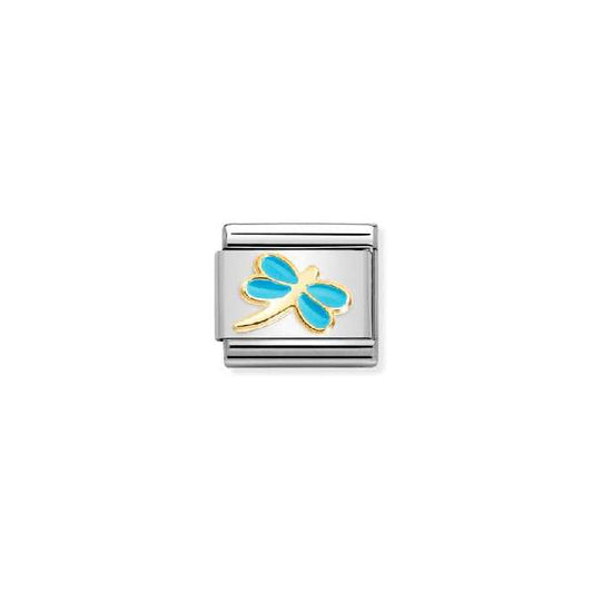 Classic Gold and Enamel Turquoise Dragonfly Flowers & Nature Charms