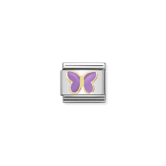 Classic Gold and Enamel Lilac Butterfly Flowers & Nature Charms