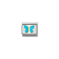 Classic Gold and Enamel Turquoise Butterfly Flowers & Nature Charms