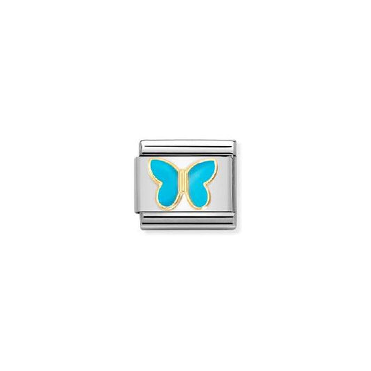Classic Gold and Enamel Turquoise Butterfly Flowers & Nature Charms