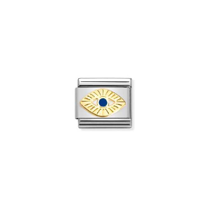 Classic Gold and Enamel Diamond-Etched God Eye Faith & Religion Charms