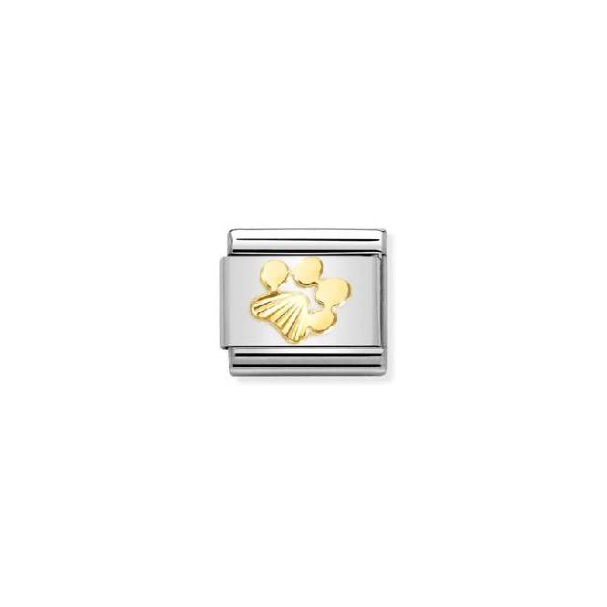 Classic Gold Diamond-Etched Dog Footprint Fashion & Fun Charms