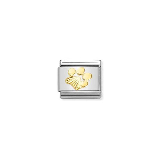Classic Gold Diamond-Etched Dog Footprint Fashion & Fun Charms