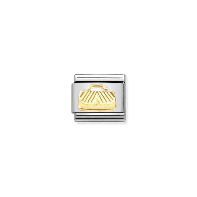 Classic Gold Diamond-Etched Bag Fashion & Fun Charms