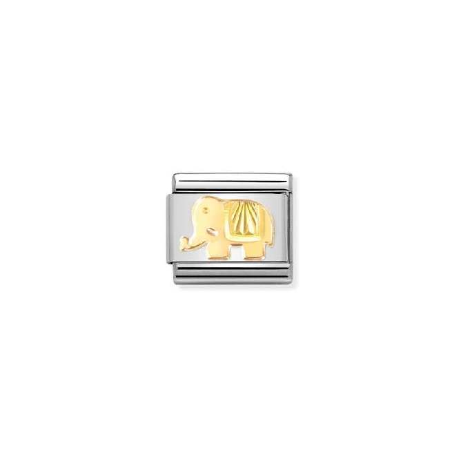 Classic Gold Diamond-Etched Elephant Fashion & Fun Charms