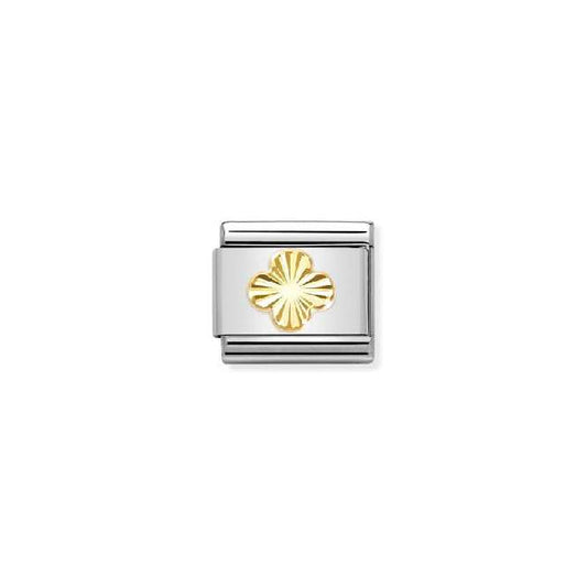 Classic Gold Diamond-Etched Four Leaf Clover Fashion & Fun Charms