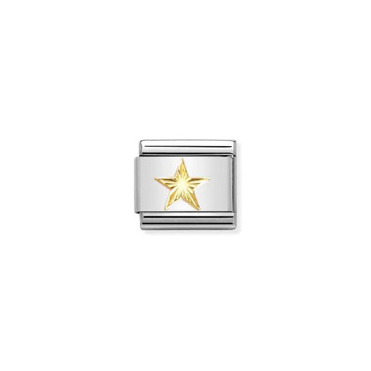 Classic Gold Diamond-Etched Star Fashion & Fun Charms