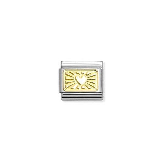 Classic Gold Diamond-Etched Plate Heart Love & Hearts Charms