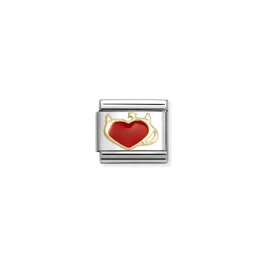 Classic Gold and Red Enamel Devil Heart Love & Hearts Charms