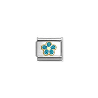 Classic Gold and Enamel Glitter Light Blue Flower Flowers & Nature Charms