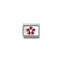 Classic Gold and Enamel Glitter Fuchsia Flower Flowers & Nature Charms