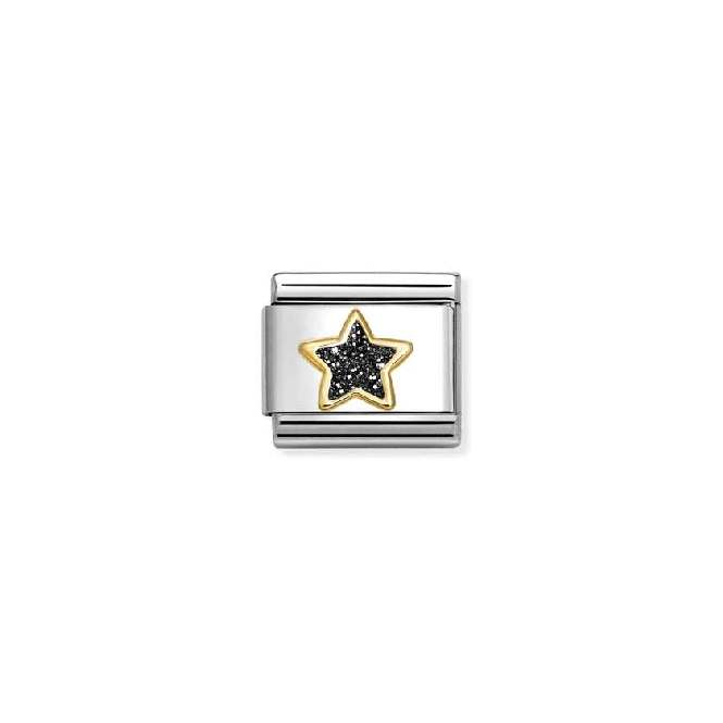 Classic Gold and Enamel Glitter Black Star Fairytale & Fantasy Charms