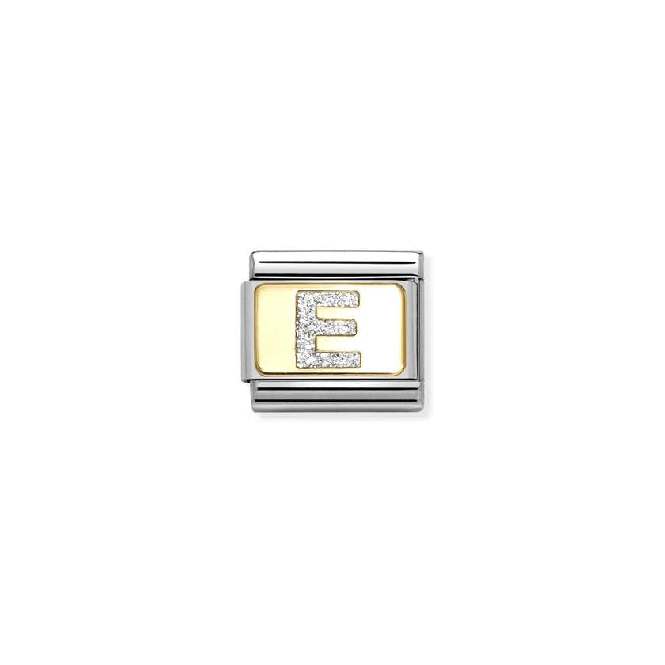 Classic Gold and Enamel Glitter Letter E Letters & Numbers Charms