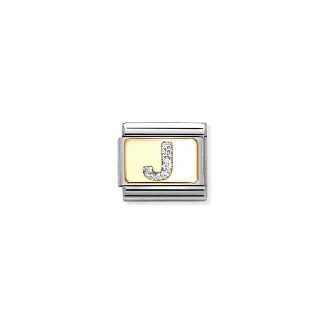 Classic Gold and Enamel Glitter Letter J Letters & Numbers Charms