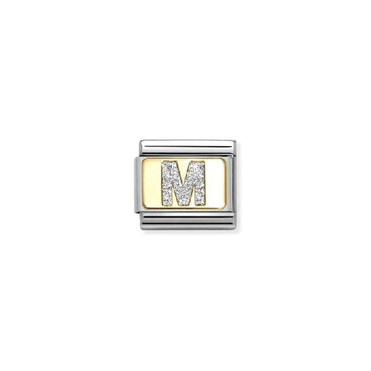 Nomination Classic Gold and Enamel Glitter Letter M Letters & Numbers Charm