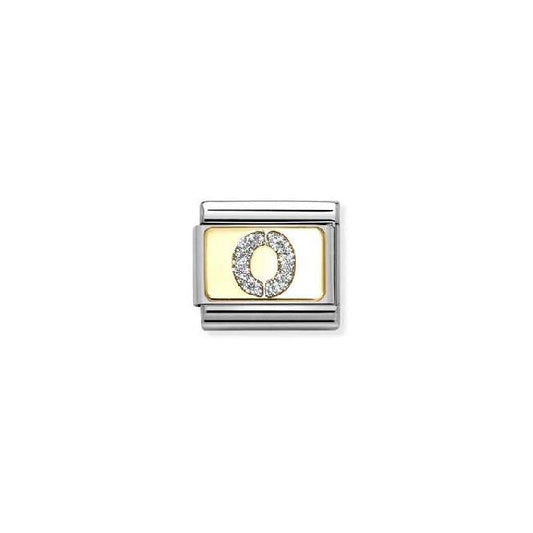 Classic Gold and Enamel Glitter Letter O Letters & Numbers Charms