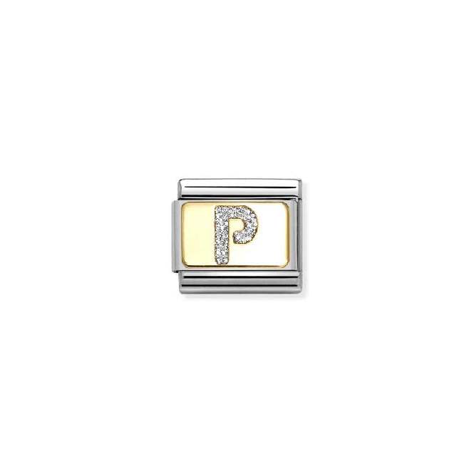 Classic Gold and Enamel Glitter Letter P Letters & Numbers Charms