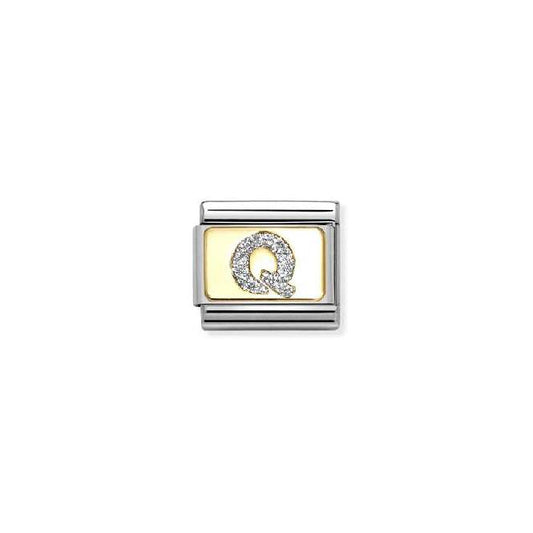 Classic Gold and Enamel Glitter Letter Q Letters & Numbers Charms