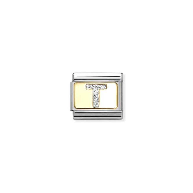 Classic Gold and Enamel Glitter Letter T Letters & Numbers Charms