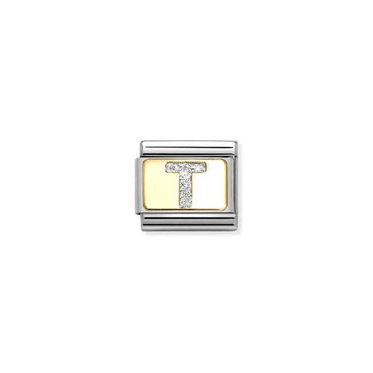 Classic Gold and Enamel Glitter Letter T Letters & Numbers Charms