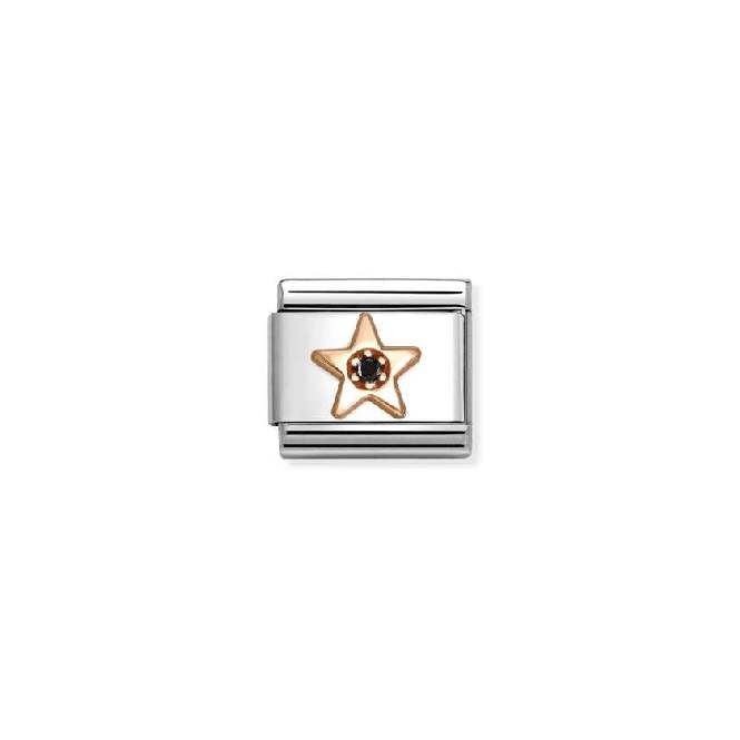 Classic Rose Gold CZ Black Star Fairytale & Fantasy Charms