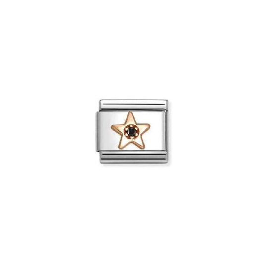 Classic Rose Gold CZ Black Star Fairytale & Fantasy Charms