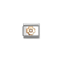 Classic Rose Gold CZ White Four-Leaf Clover Love & Hearts Charms