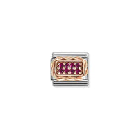 Classic Rose Gold and CZ Pave Red Sparkly & Stones Charms