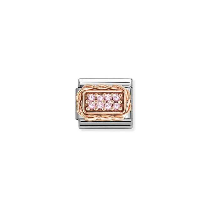 Classic Rose Gold and CZ Pave Pink Sparkly & Stones Charms