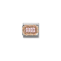 Classic Rose Gold and CZ Pave Pink Sparkly & Stones Charms