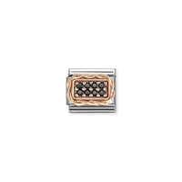 Classic Rose Gold and CZ Pave Black Sparkly & Stones Charms