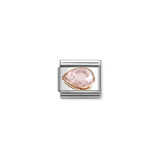 Classic Rose Gold and Left Drop CZ Pink Sparkly & Stones Charms