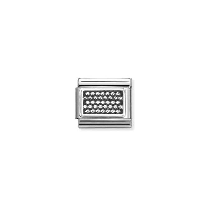 Classic Oxidised Silver Striped Dots Fashion & Fun Charms