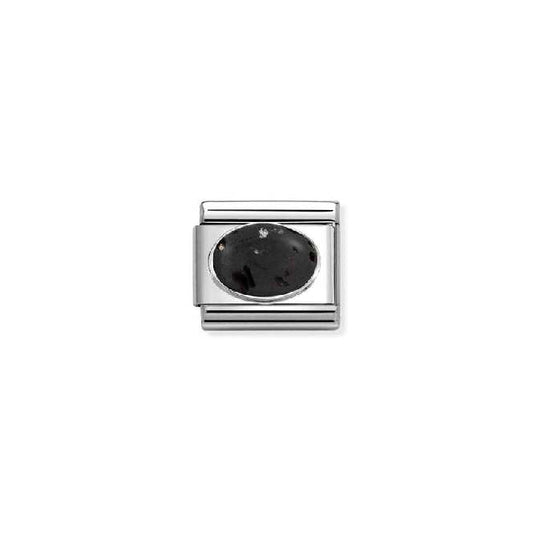 Classic Silver Lava Stone Mat Sparkly & Stones Charms