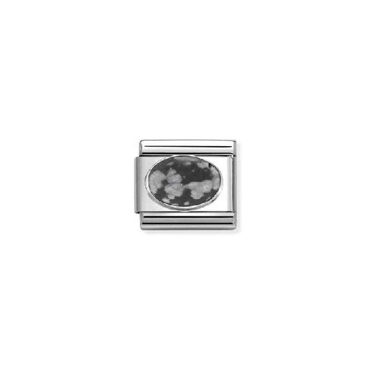 Classic Silver Mat Obsidian Sparkly & Stones Charms